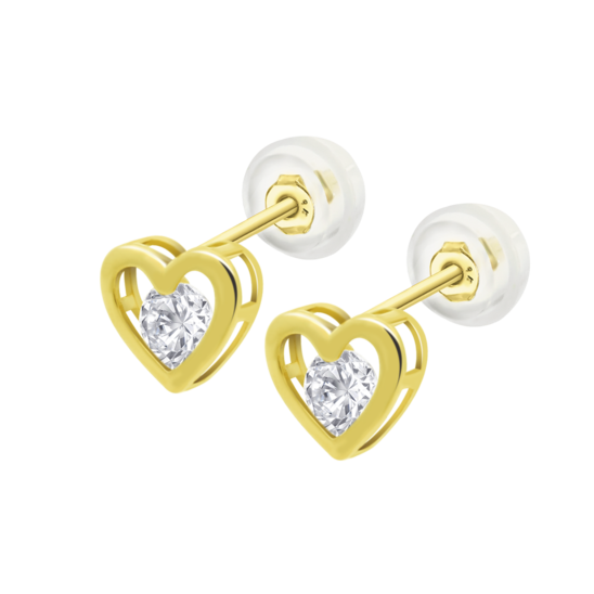 Pendientes Corazón Time Road Hin00296 Oro, Mujer