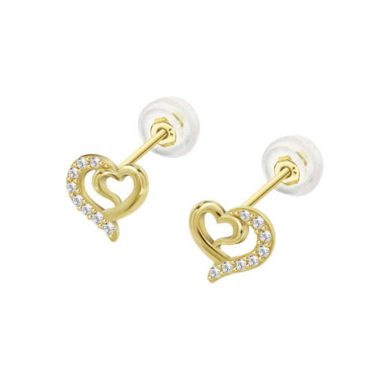 Pendientes Corazón Time Road Hin00362 Oro, Mujer