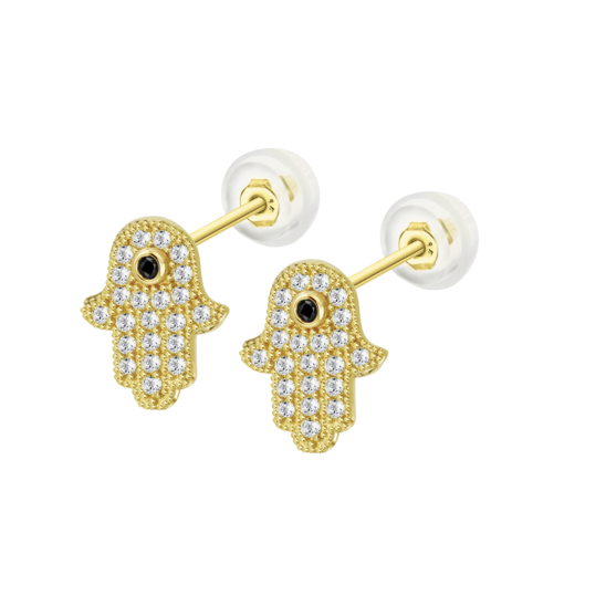 Pendientes Mano De Fátima Time Road Hin00393 Oro, Mujer