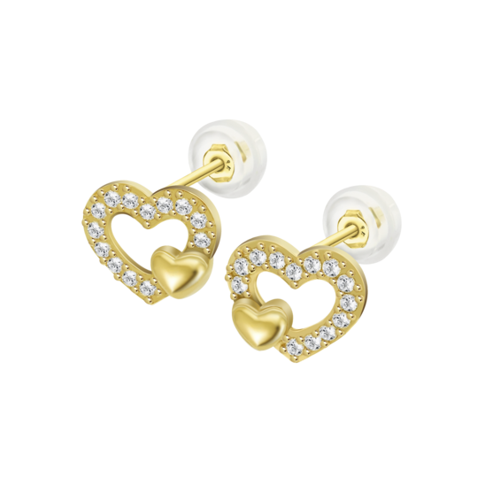 Pendientes Corazón Time Road Hin00402 Oro, Mujer