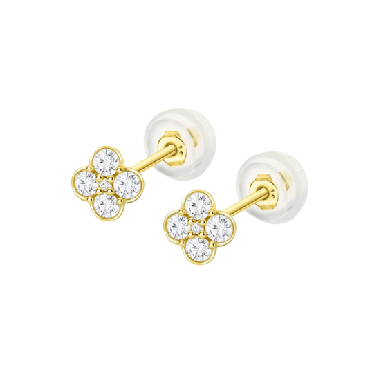 Pendientes Flor Time Road Hin00498 Oro, Mujer