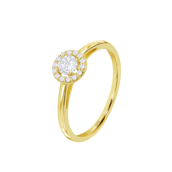 Anillo Solitario Time Road Hin00505/16 Oro 9k De 375 Ml, Mujer