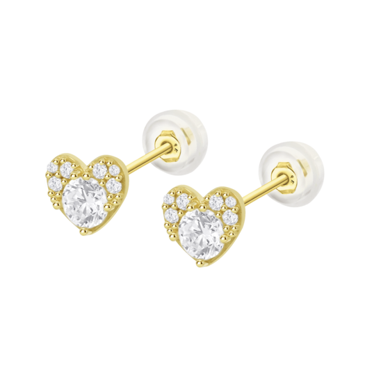 Pendientes Corazón Time Road Hin00510 Oro 9k De 375 Ml, Mujer