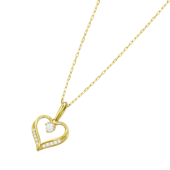 Collar Corazón Time Road Hin00524/45 Oro 9k De 375 Ml, Mujer