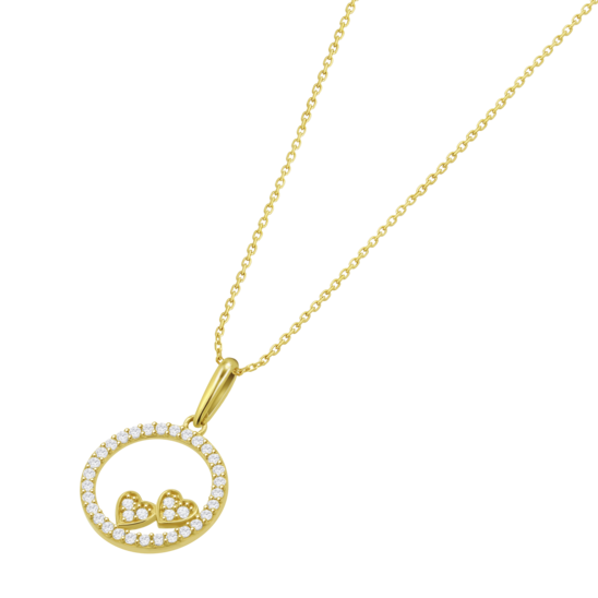 Collar Corazón Time Road Hin00529/45 Oro 9k De 375 Ml, Mujer