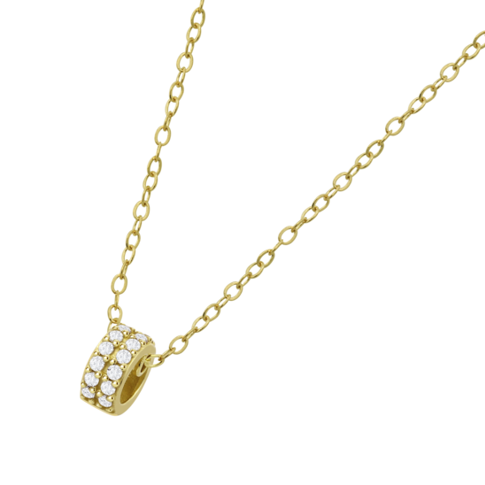 Collar Geométrico Time Road Hin00538/45 Oro 9k De 375 Ml, Mujer