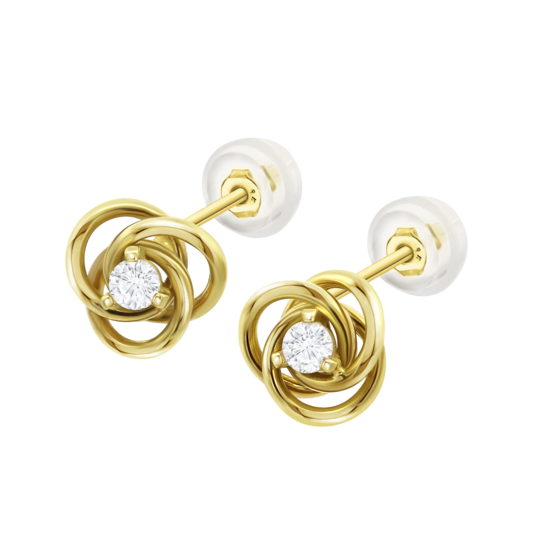 Pendientes Flor Time Road Hin00545 Oro 9k De 375 Ml, Mujer