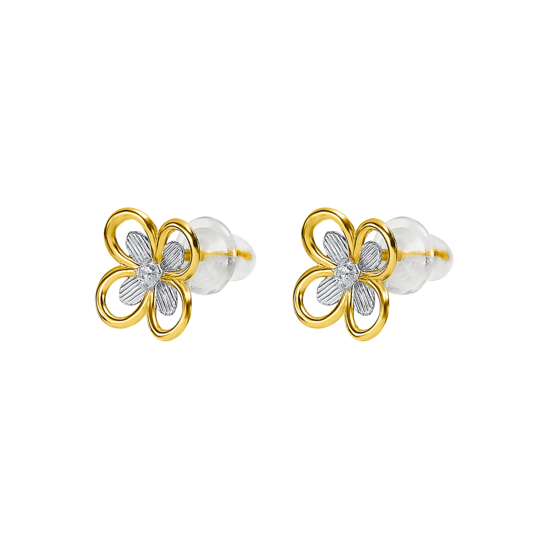 Pendientes Flor Time Road Lg00331 Oro 9k De 375 Ml, Mujer
