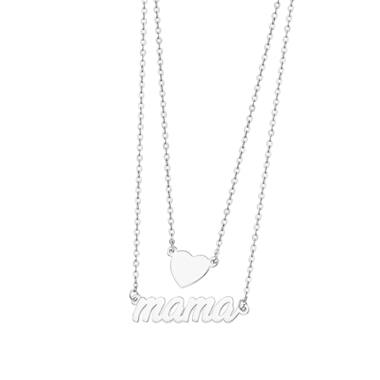 COLLIER MAMAN TIME ROAD WS02692/45 ARGENT FEMME