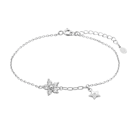 TIME ROAD WOMEN'S SILVER FLOWER BRACELET WS03233/19