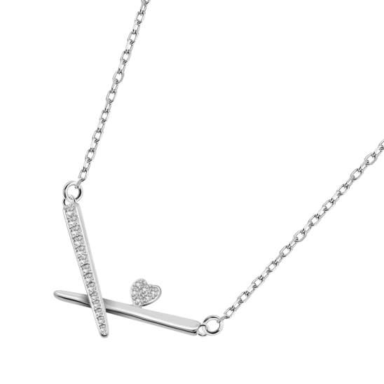 TIME ROAD DAMES ZILVER HART KETTING WS03331/45