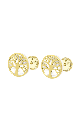 TIME ROAD WOMEN'S GOLD TREE OF LIFE EARRINGS HIN00004/10