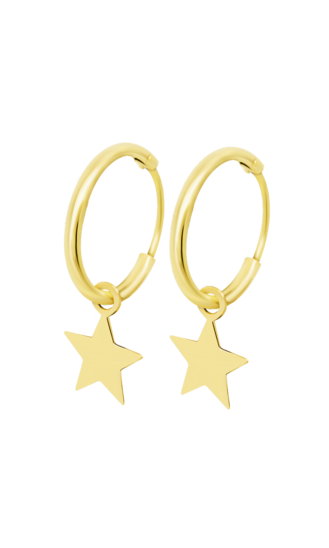 TIME ROAD WOMEN'S GOLD STAR EARRINGS HIN00007/12