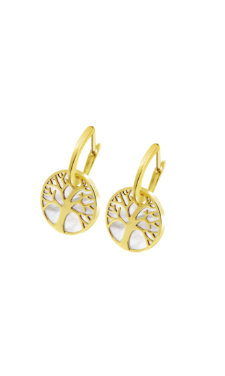 TIME ROAD WOMEN'S GOLD TREE OF LIFE EARRINGS HIN00021/12