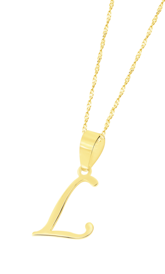 TIME ROAD WOMEN'S GOLD INITIALS NECKLACE HIN00022/L