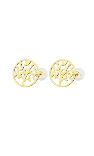 TIME ROAD WOMEN'S GOLD TREE OF LIFE EARRINGS HIN00045