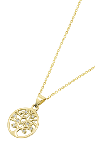 TIME ROAD WOMEN'S GOLD TREE OF LIFE NECKLACE HIN00169/45