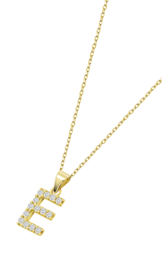 TIME ROAD WOMEN'S GOLD INITIALS NECKLACE HIN00194/E