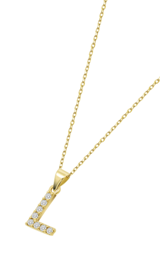 TIME ROAD WOMEN'S GOLD INITIALS NECKLACE HIN00194/L