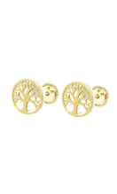 TIME ROAD WOMEN'S GOLD TREE OF LIFE EARRINGS HIN00004/10