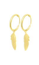 TIME ROAD WOMEN'S GOLD FEATHER EARRINGS HIN00032/12