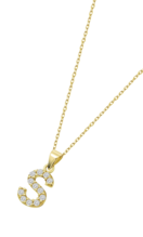 TIME ROAD WOMEN'S GOLD INITIALS NECKLACE HIN00194/S