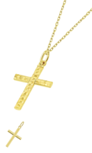 TIME ROAD WOMEN'S GOLD CROSS NECKLACE HIN00315/45