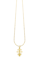 TIME ROAD WOMEN'S GOLD CROSS NECKLACE VJ00051/43