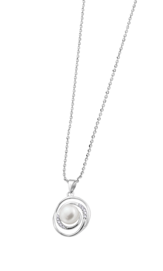 COLLIER PERLE TIME ROAD WS01869/45 ARGENT FEMME