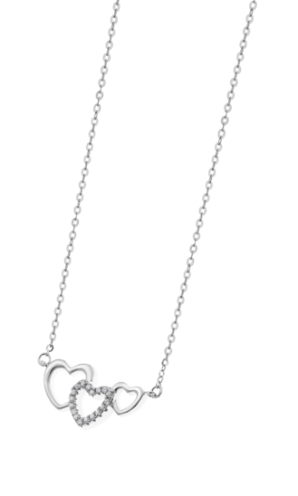 COLLIER COEUR TIME ROAD WS01893/45 ARGENT FEMME
