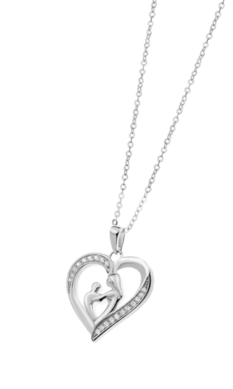COLLIER COEUR TIME ROAD WS01909/45 ARGENT FEMME
