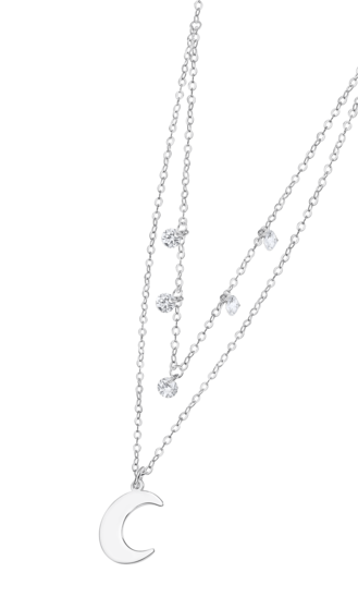 COLLIER LUNE TIME ROAD WS02953/45 ARGENT FEMME