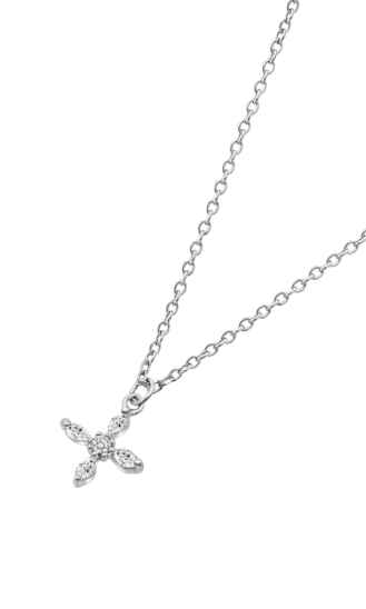 TIME ROAD WOMEN'S SILVER CROSS NECKLACE WS03209/45