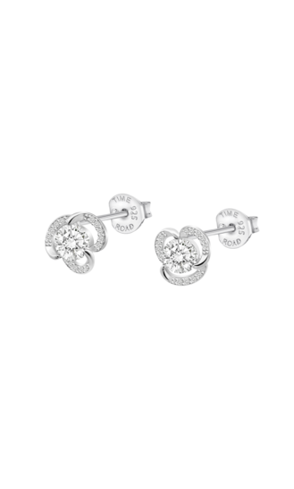 PENDIENTES FLOR TIME ROAD WS03244 PLATA, MUJER