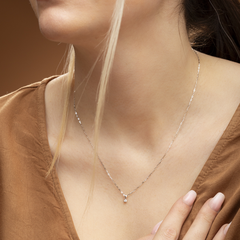 Collier Ancien Or 9 Carats Et Argent Massif Avec Diamant, Perle Rose Et Grenats - Avec Boîte - Occasion